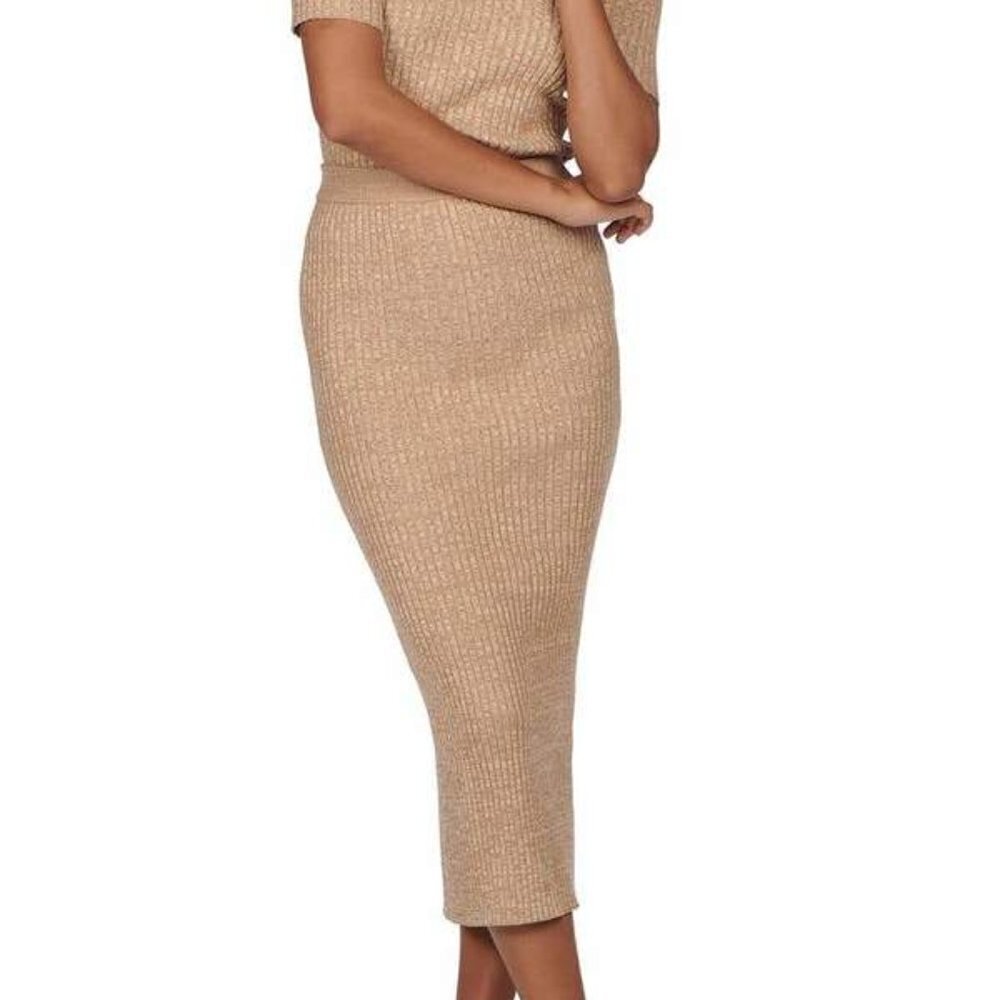 Charlie‎ Holiday Ribbed Space Dye Midi Pencil Skirt Size 4